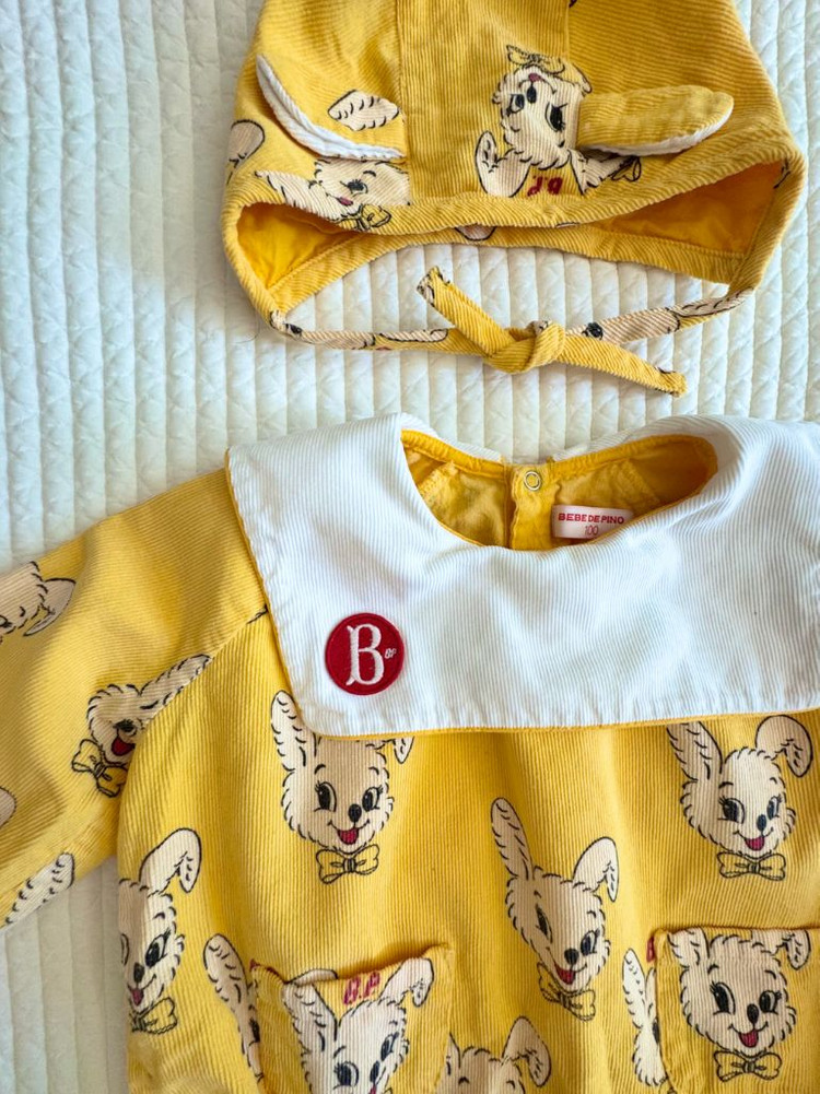 베베드피노 토끼 바디수트 모자 세트 100 이미지