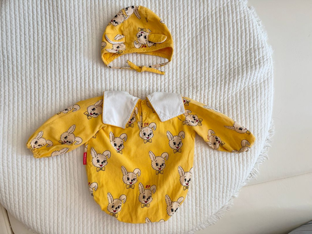 베베드피노 토끼 바디수트 모자 세트 100 이미지