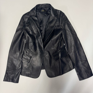 여성 진영모피 원 버튼 리얼 양가죽 자켓 44 Xs 블랙 이미지