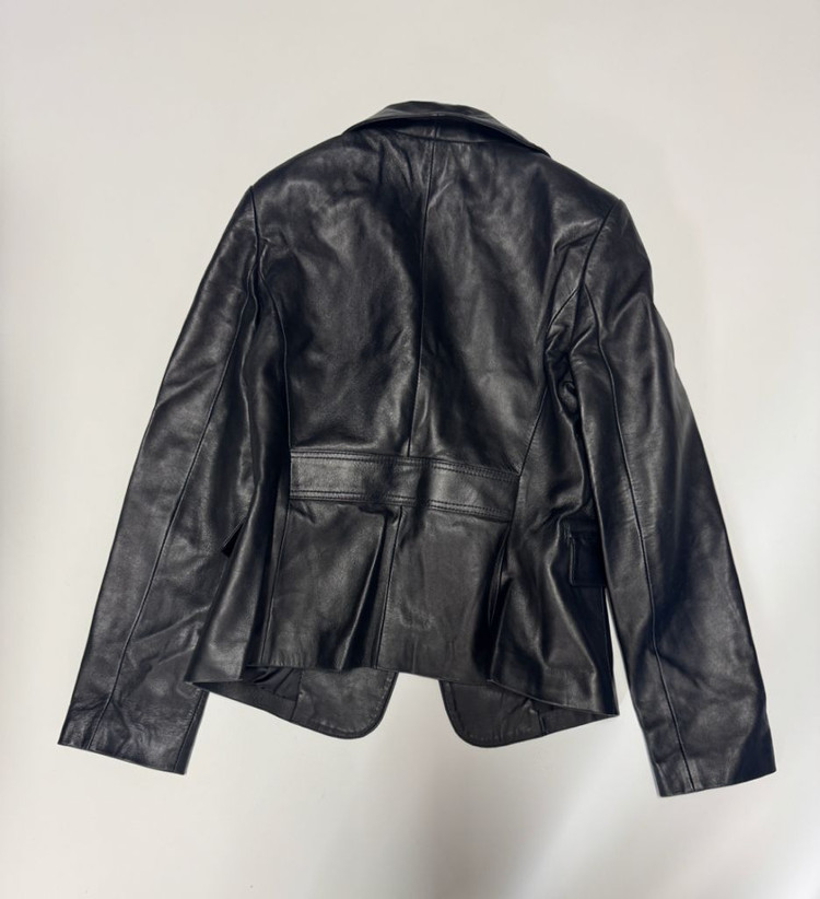 여성 진영모피 원 버튼 리얼 양가죽 자켓 44 Xs 블랙 이미지