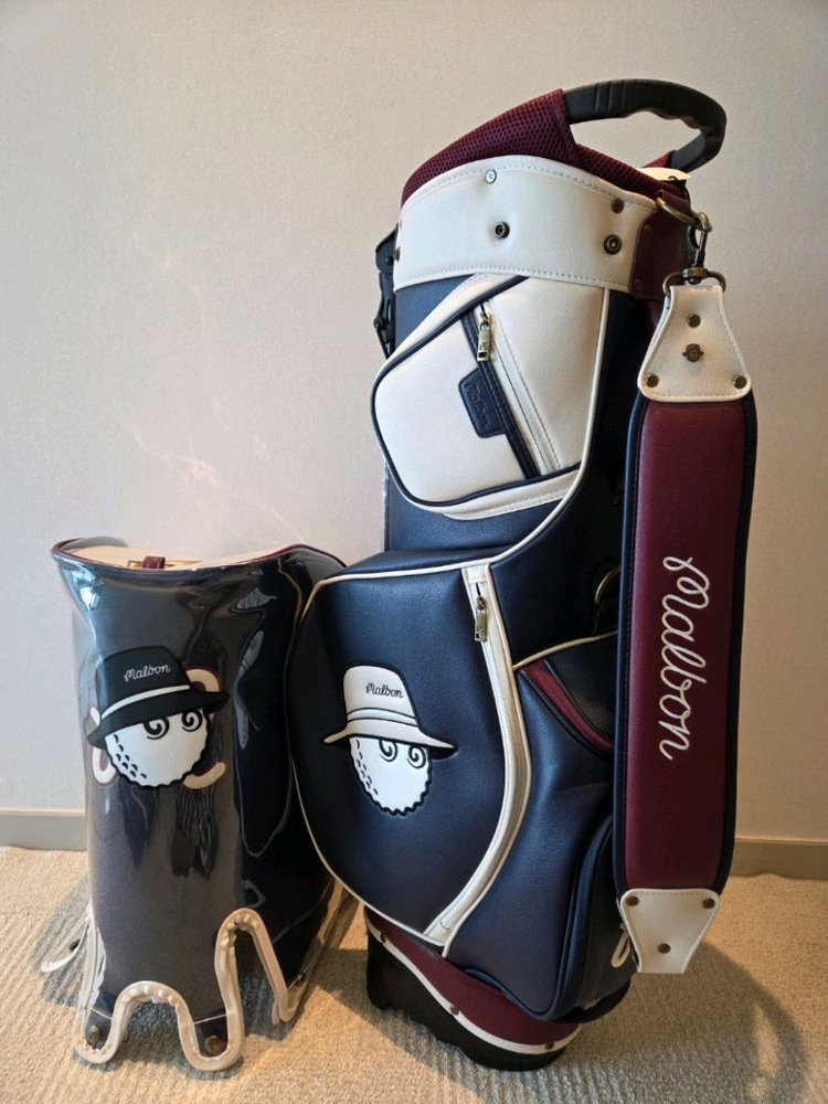 국내당일발송 말본골프백 캐디백 보스턴백 세트 네이비 이미지