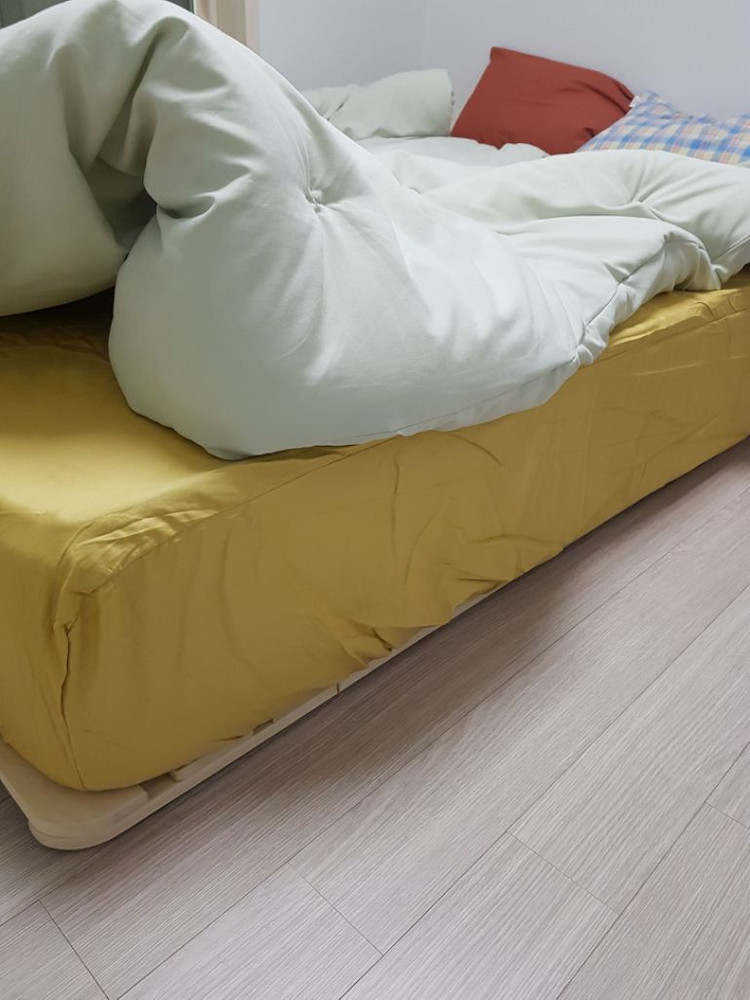 매트리스+깔판 원목 매트 바닥 낮은 저상형 접이식 침대 이미지