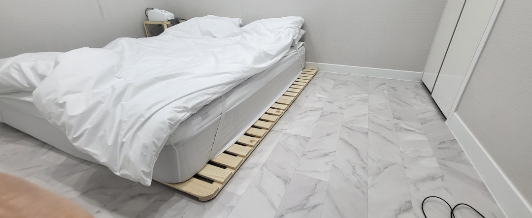 매트리스+깔판 원목 매트 바닥 낮은 저상형 접이식 침대 이미지