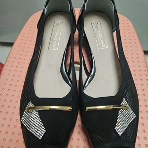 245,250블랙 큐빅 장식 여성 플랫 슈즈(새상품) 이미지