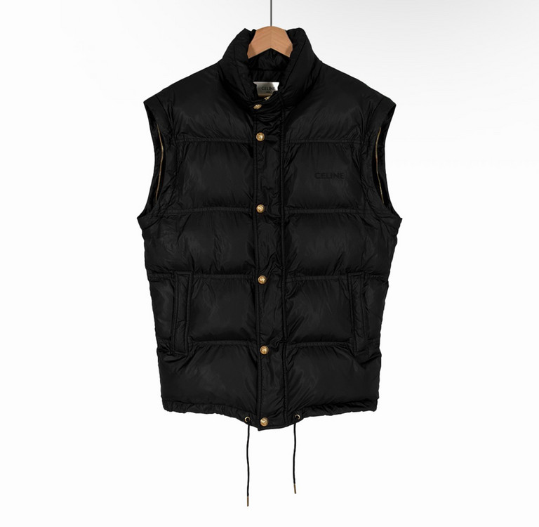 [34] 셀린느 여성 자수로고 트리오페 패딩 조끼 블랙 이미지