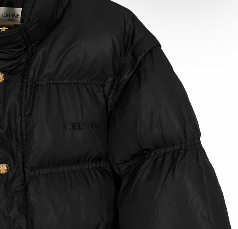 [34] 셀린느 여성 자수로고 트리오페 패딩 조끼 블랙 이미지