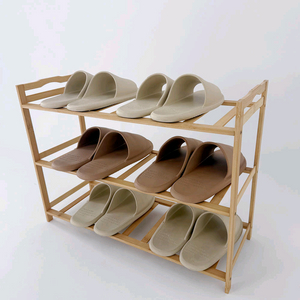 대나무 원목 신발장 현관신발장 3단원목신발장 이미지