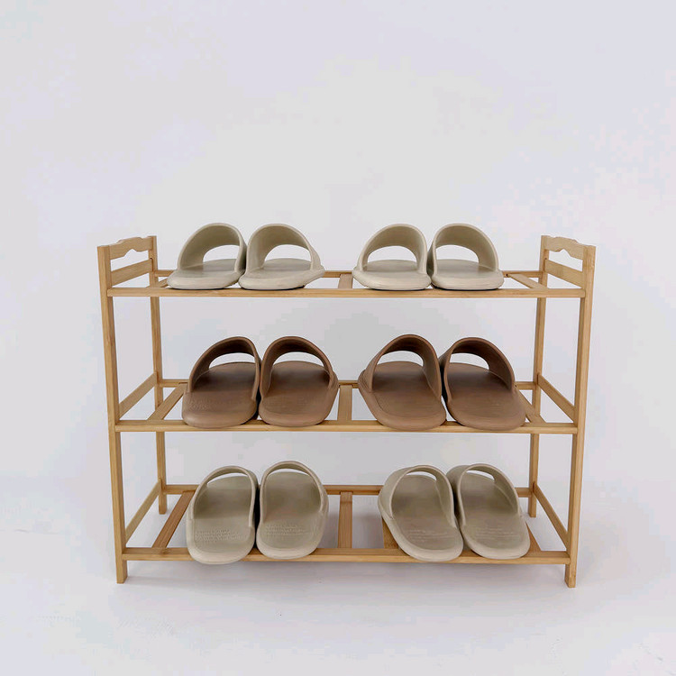 대나무 원목 신발장 현관신발장 3단원목신발장 이미지