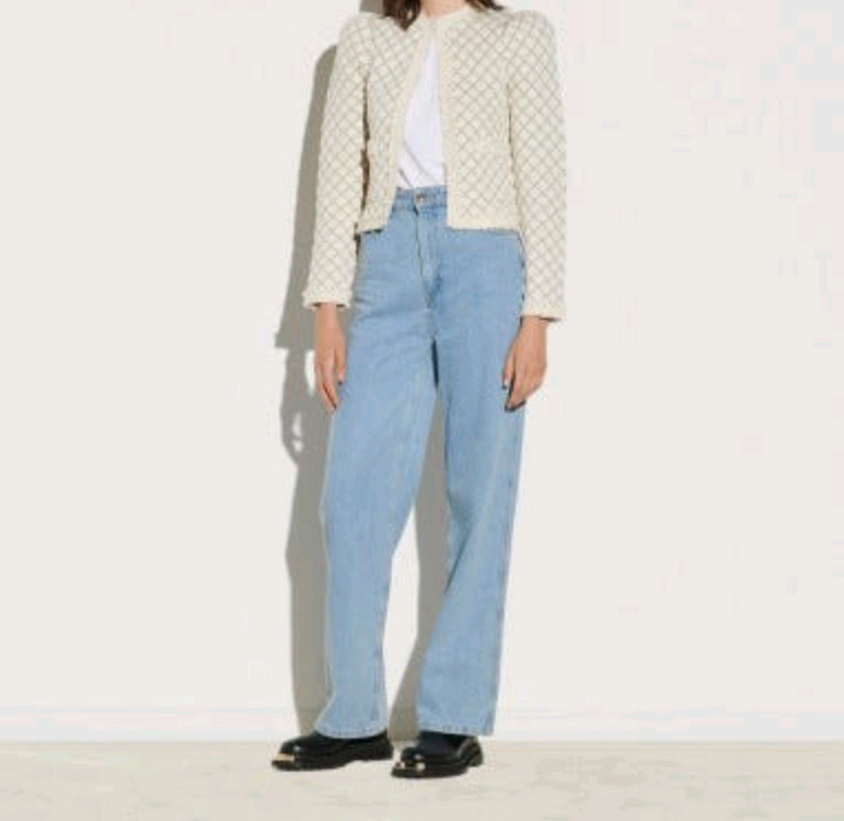 산드로 퀼팅가디건 니트자켓에크루 eu36 이미지