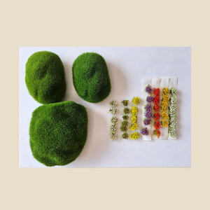 잔디언덕 장식 꽃 잔디 테라리움 미니어처 만들기 재료 이미지