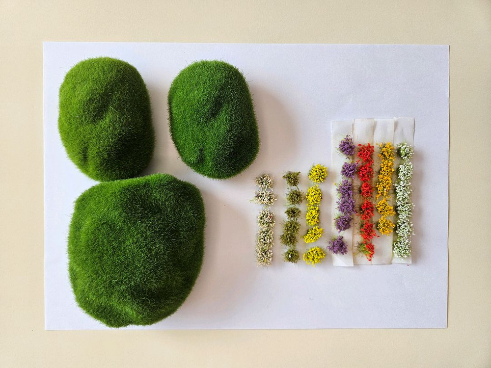 잔디언덕 장식 꽃 잔디 테라리움 미니어처 만들기 재료 이미지