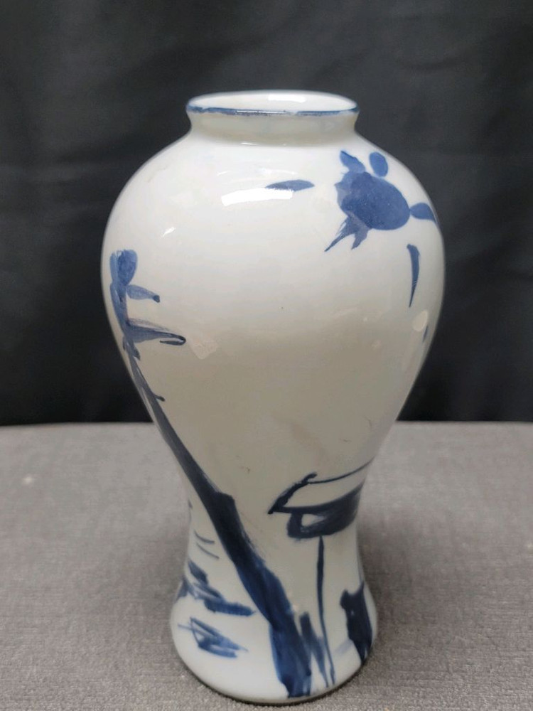 전유성 작 백자 청화 매병 도자기 이미지