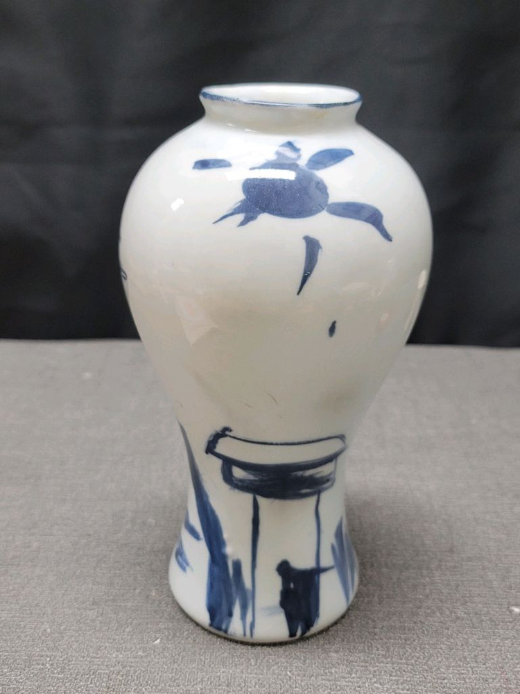 전유성 작 백자 청화 매병 도자기 이미지