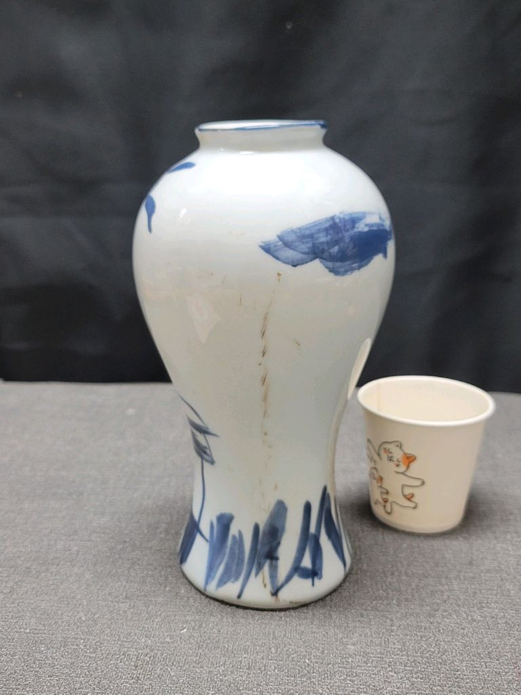 전유성 작 백자 청화 매병 도자기 이미지