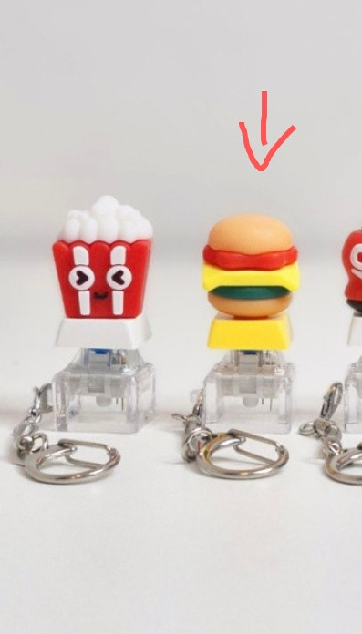 키캡 키링 이모티콘 키보드 도라에몽 알파벳 햄버거 키캡 이미지