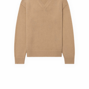 식스앤어하프 V넥 스웨터 베이지 이미지