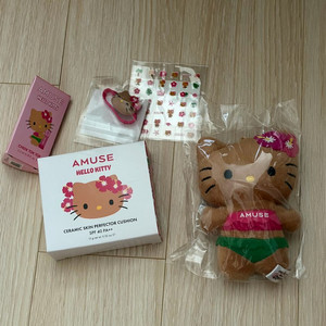 어뮤즈 태닝키티 한정판 쿠션 치크 스티커 반지 인형 이미지