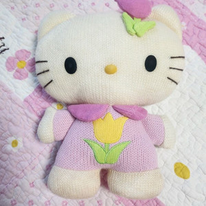 빈티지 헬로키티 1999 니트 튤립키티 13인치 고전키티 인형 이미지