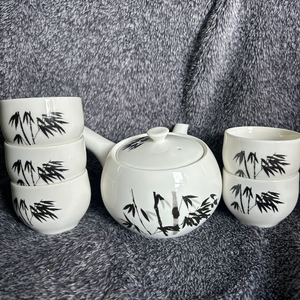빈티지 도자기 대나무 행남사 행남자기 주전자 잔 찻잔 이미지