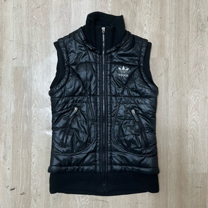 아디다스 여성 실버 로고 블랙 패딩 조끼 85사이즈 이미지