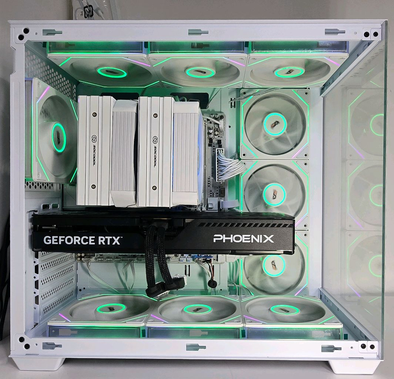 (새제품 반본체 공랭 화이트)9800X3D, B850M, 850W GOLD 공랭최강, 방송게이밍컴퓨터본체 이미지