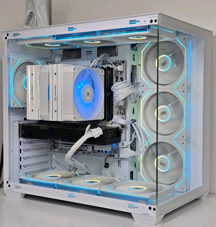 (새제품 반본체 공랭 화이트)9800X3D, B850M, 850W GOLD 공랭최강, 방송게이밍컴퓨터본체 이미지