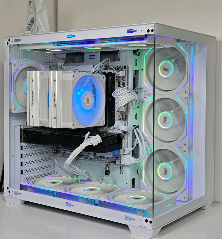 (새제품 반본체 공랭 화이트)9800X3D, B850M, 850W GOLD 공랭최강, 방송게이밍컴퓨터본체 이미지