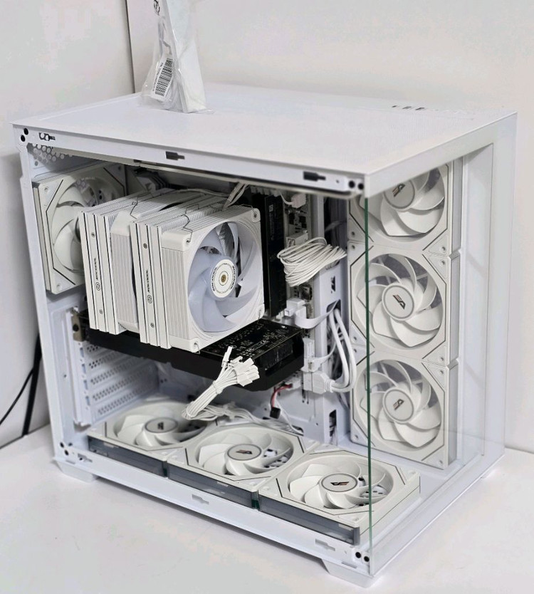 (새제품 반본체 공랭 화이트)9800X3D, B850M, 850W GOLD 공랭최강, 방송게이밍컴퓨터본체 이미지