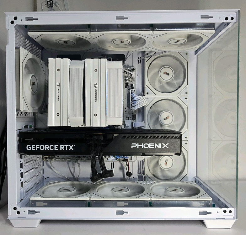 (새제품 반본체 공랭 화이트)9800X3D, B850M, 850W GOLD 공랭최강, 방송게이밍컴퓨터본체 이미지