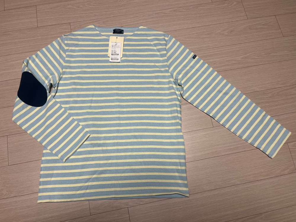 (새것)세인트제임스 단가라 엘보 패치 긴팔티 L 정상가13.8만 이미지