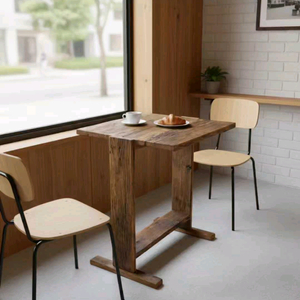 100년이상된 미국 산 올드오크 고재테이블 카페테이블 2인용테이블 이미지