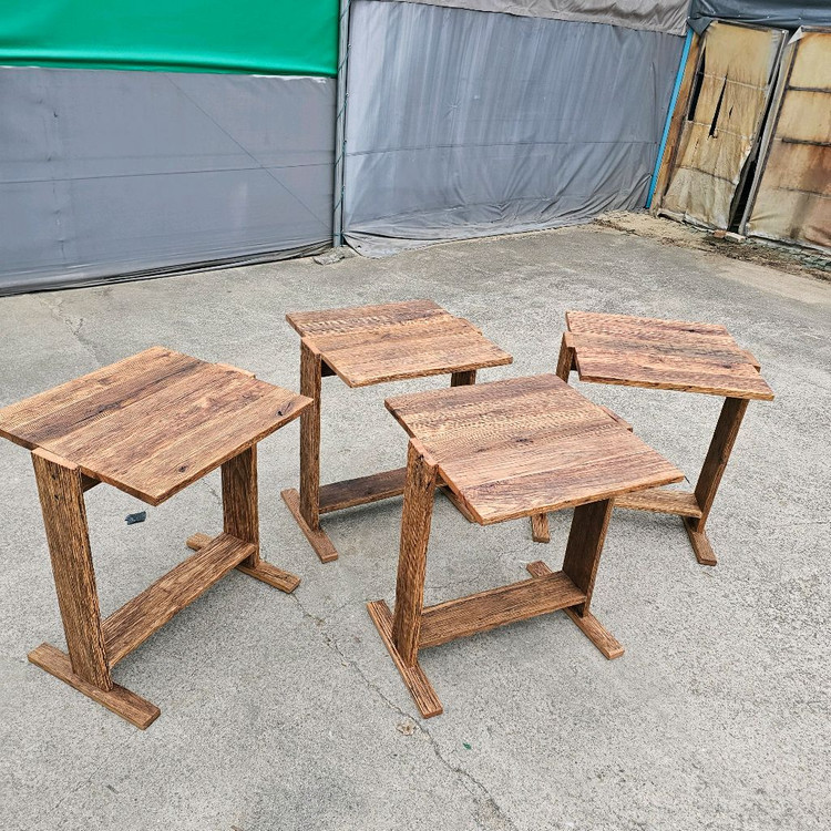 100년이상된 미국 산 올드오크 고재테이블 카페테이블 2인용테이블 이미지