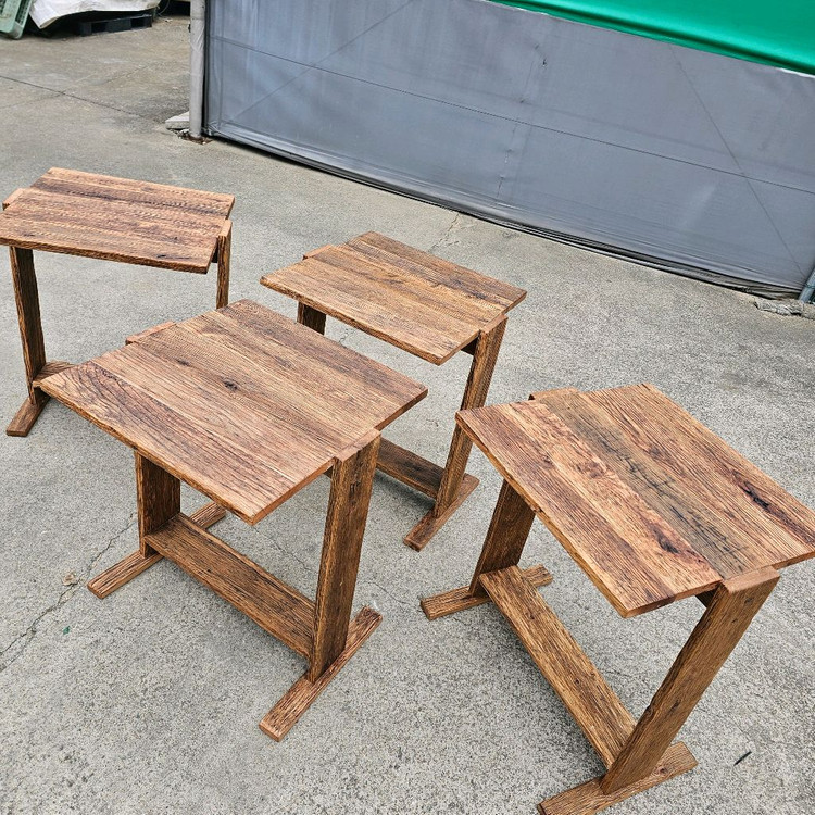 100년이상된 미국 산 올드오크 고재테이블 카페테이블 2인용테이블 이미지