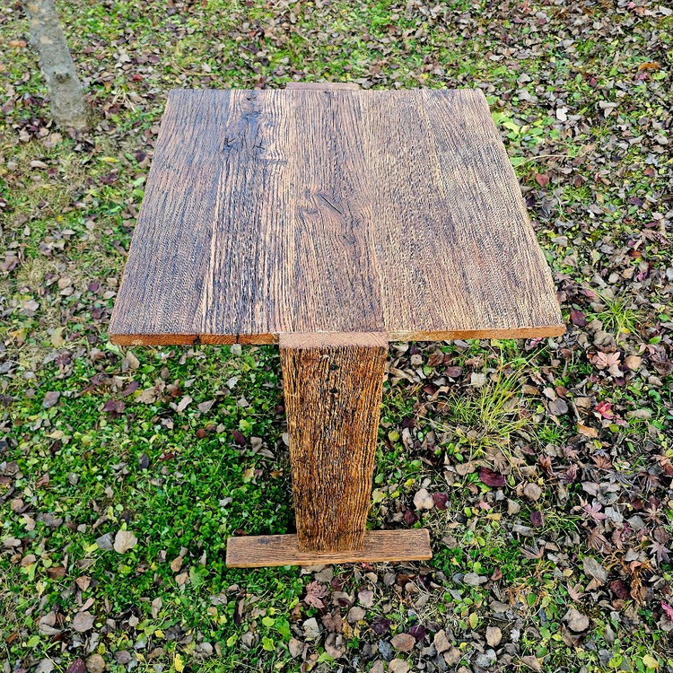 100년이상된 미국 산 올드오크 고재테이블 카페테이블 2인용테이블 이미지