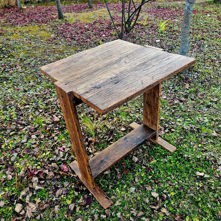 100년이상된 미국 산 올드오크 고재테이블 카페테이블 2인용테이블 이미지