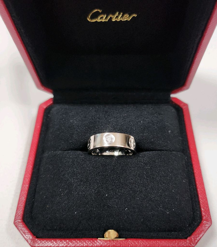 정품 50호 까르띠에 LOVE 클래식 3p 다이아 5.5미리 화이트골드 이미지