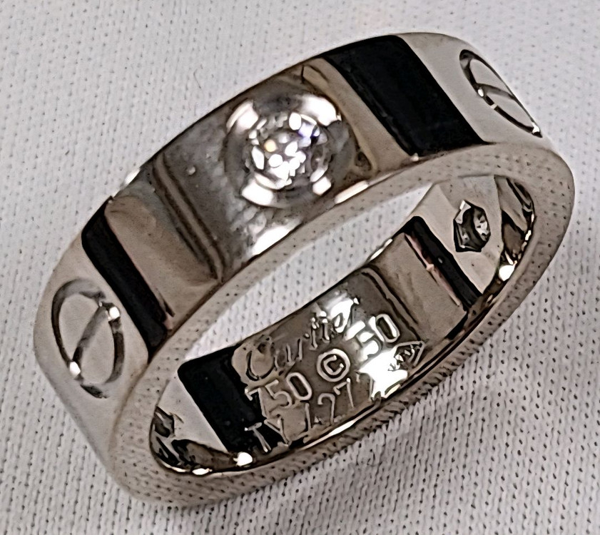 정품 50호 까르띠에 LOVE 클래식 3p 다이아 5.5미리 화이트골드 이미지