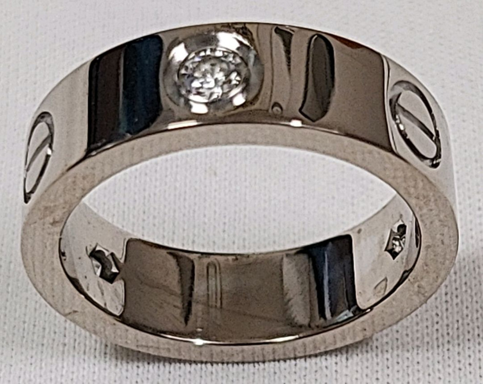 정품 50호 까르띠에 LOVE 클래식 3p 다이아 5.5미리 화이트골드 이미지