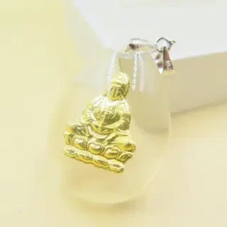 새 관세음보살 24K 순금 펜던트 목걸이 골드 공예품 금 선물 돌 백일 칠순 부모님선물 레이어드 수집 소장 스타일링 이미지