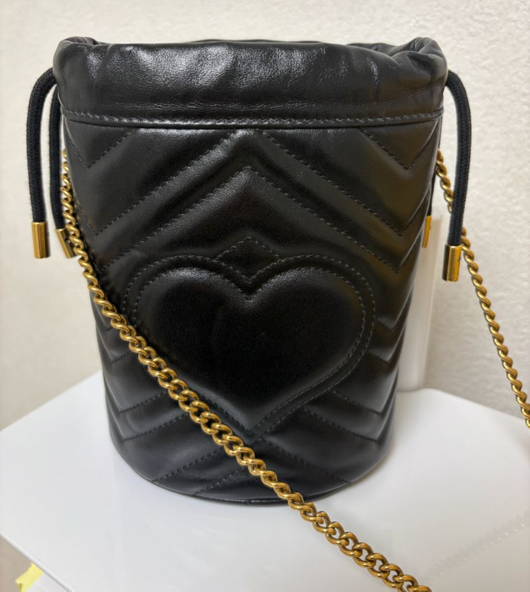 구찌 마몬트 미니백 버킷백 블랙 정품 이미지