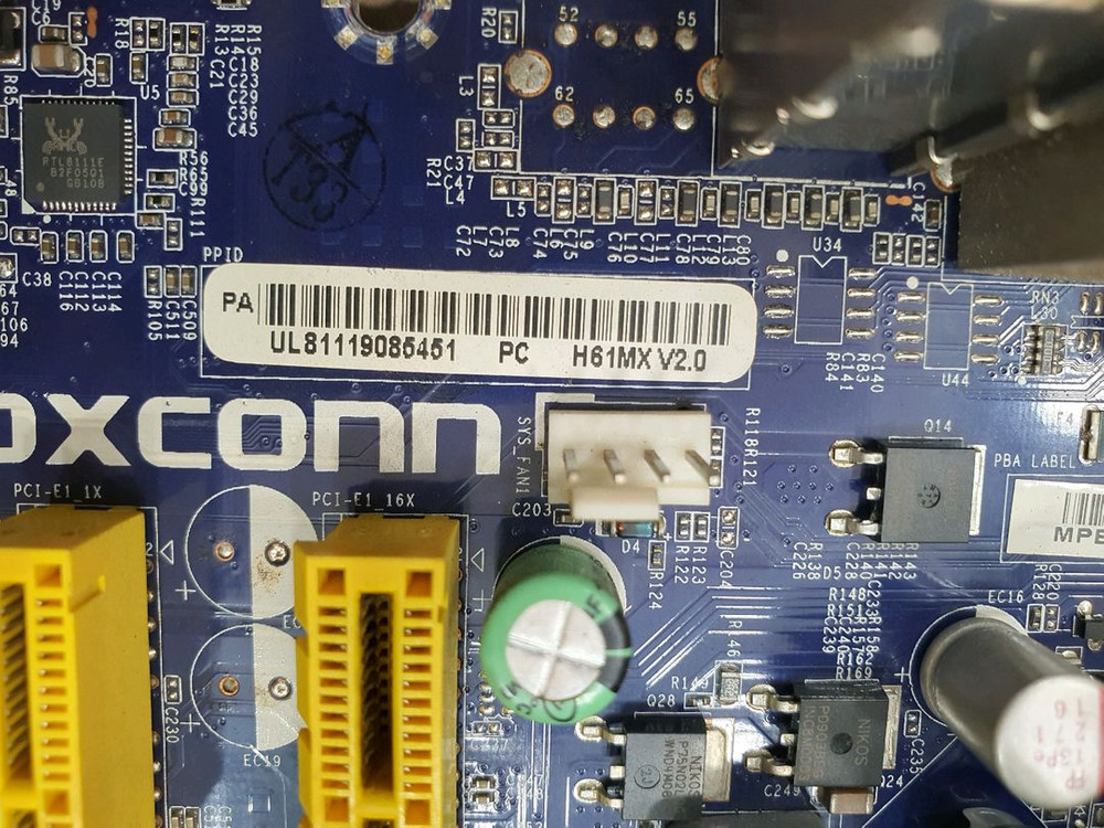 폭스콘 H61MX v2.0 메인보드 i7 3770 CPU 포함 이미지