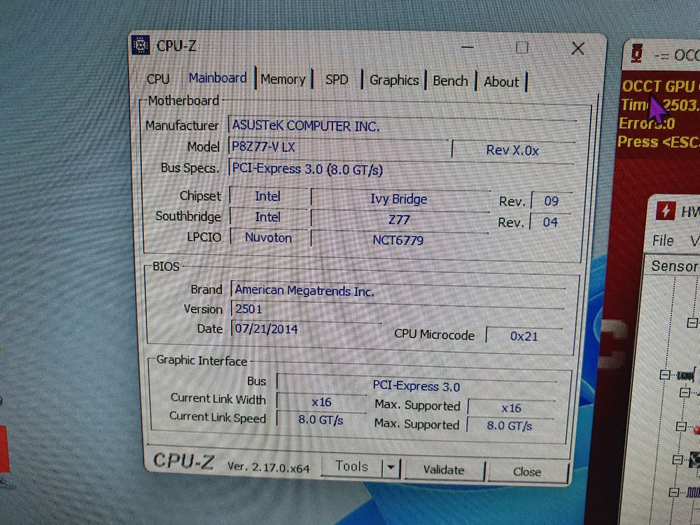 폭스콘 H61MX v2.0 메인보드 i7 3770 CPU 포함 이미지