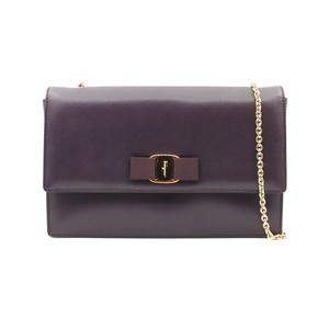 페라가모 딥퍼플 사피아노 바라 금장 체인 지니 크로스백 / 21 D855 이미지