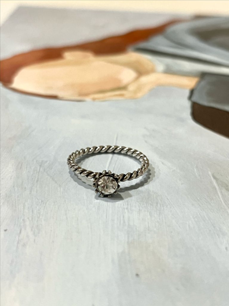미착용 투명 925 실버 은 반지 #10호 이미지