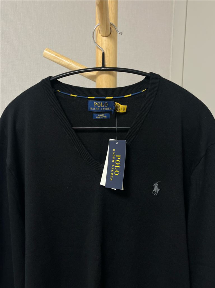 (새상품) 폴로 랄프로렌 피마 코튼 브이넥 니트 이미지