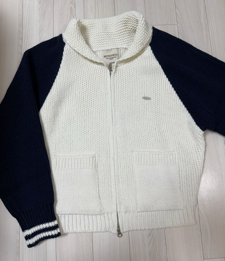 오디너리먼트 바시티 니트집업 이미지