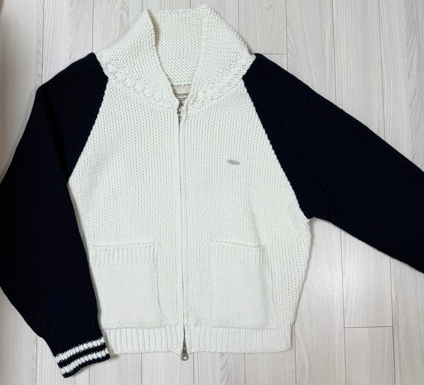 오디너리먼트 바시티 니트집업 이미지