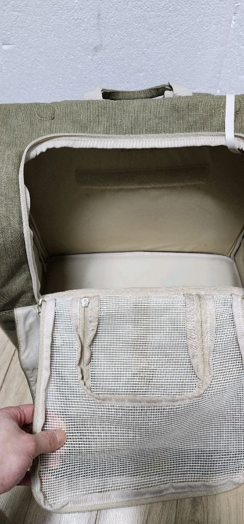 밀리옹 강아지 고양이 백허그 백팩 M 올리브 이미지