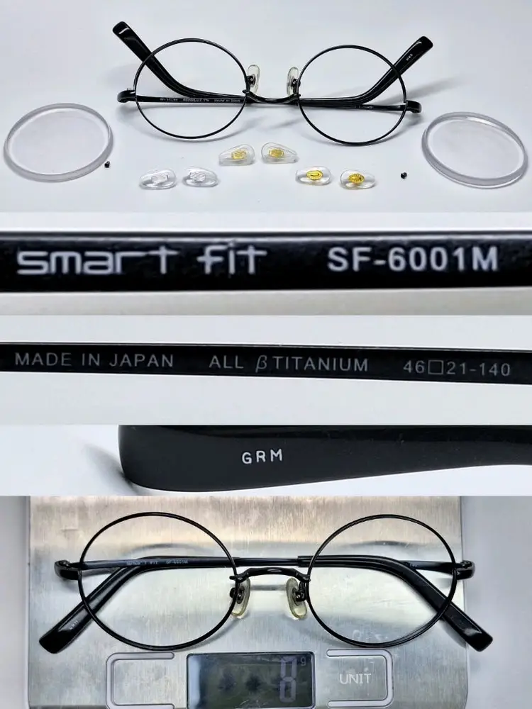 smart fit SF-6001M 올 베타티타늄 라운드 안경테/일본 사바에 하우스 브랜드 패션 아이웨어 y2k 이미지