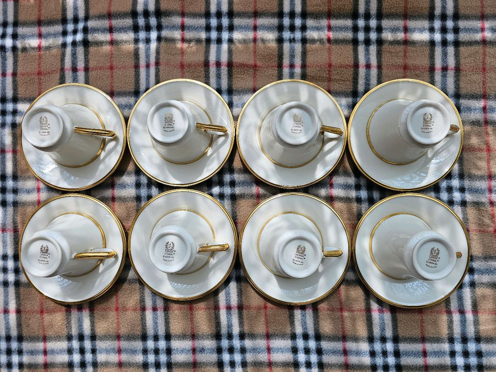 [풀세트/초특가] 레녹스 이터널(Lenox Eternal) 커피잔 8인조 (상태 최상) 이미지